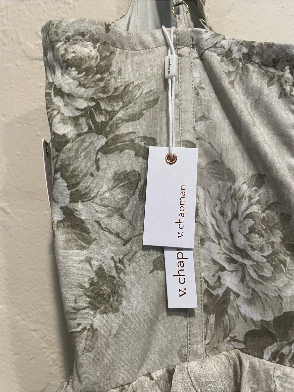 V. Chapman Sage Floral Lace-Up Maxi Dress NWT Size 12 - Picture 15 of 16